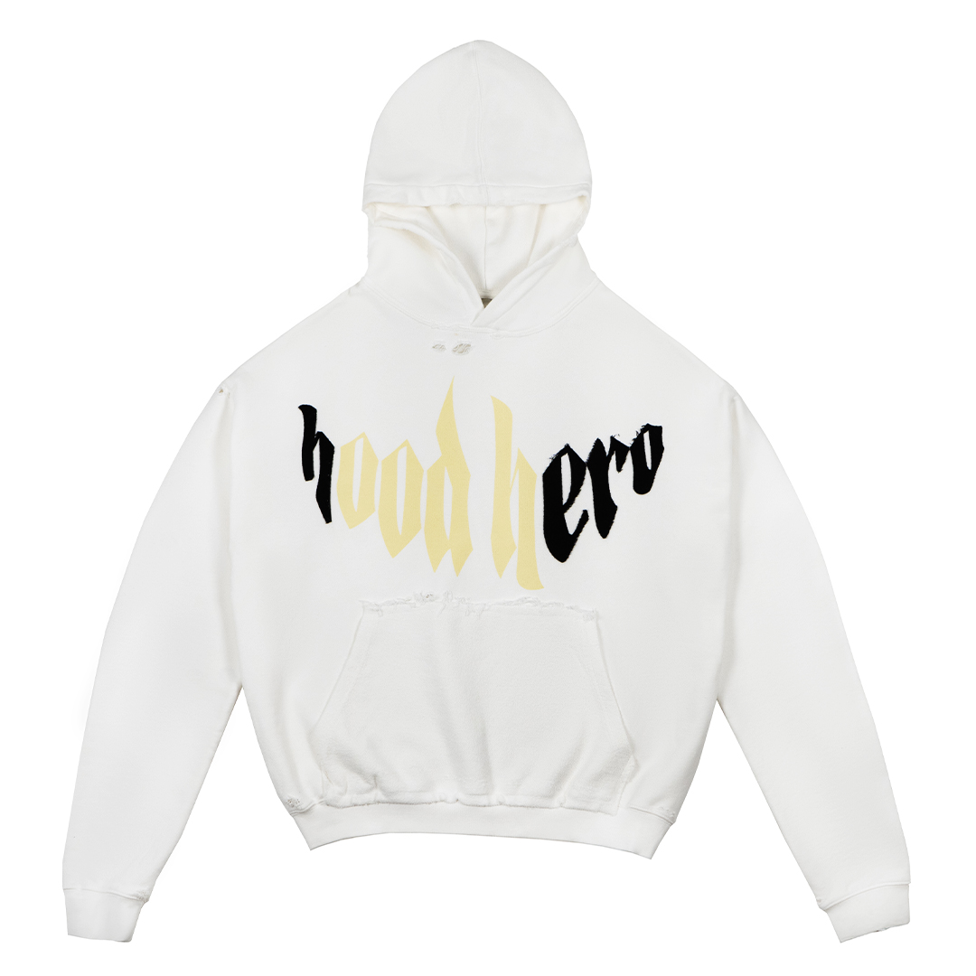 Vintage Hoodie Street Heart - White